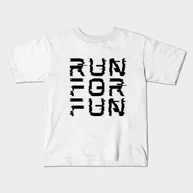 Run For Fun in gaming style Kids T-Shirt by Patterns-Hub